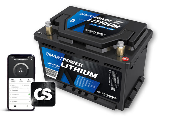 CS 100Ah | 12,8V | 1280Wh | SMART POWER Lithium LiFePO4 Batterie mit Bluetooth 4.0 | integriertem 100A-200A BMS