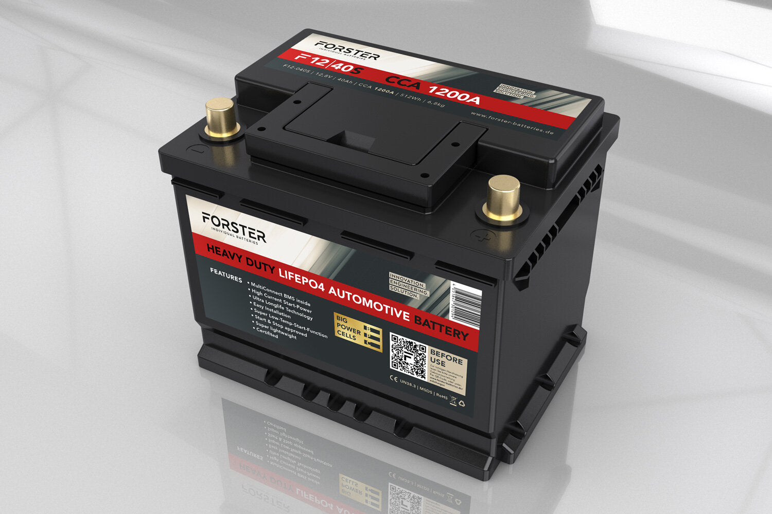 Forster 20Ah 12.8V LIFEPO4 Heavy Duty Automotive Lithium Battery 600a 240 x 174 x 190mm ~ 3.7.0kg PB-EQ 40AH