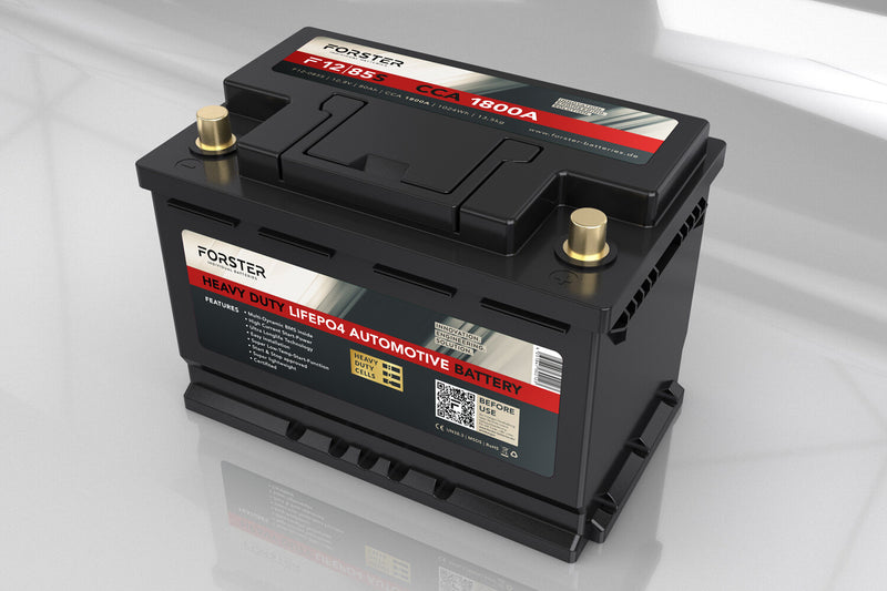 FORSTER 85Ah 12.8V LiFePO4 Heavy Duty Automotive Lithium Batterie 1800A 315 x 174 x 190mm ~13,5kg Pb-eq 180Ah