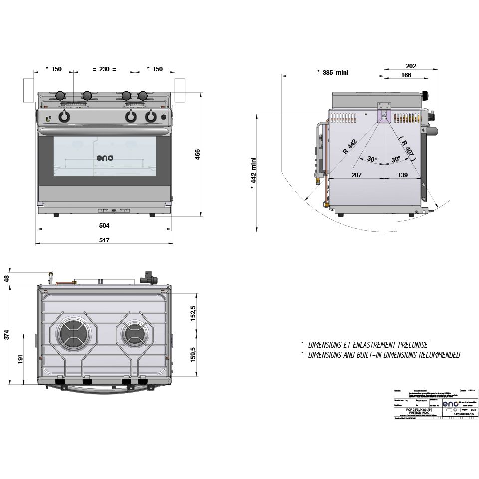 Eno Grand Large 2 stove with oven