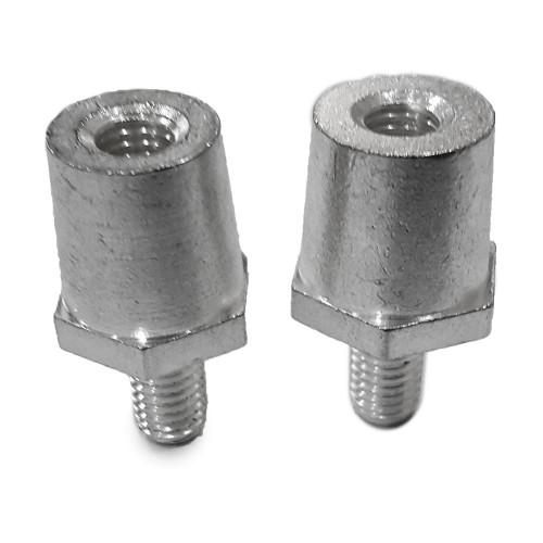 Battery pole adapter pair M8 to normal pole with internal thread