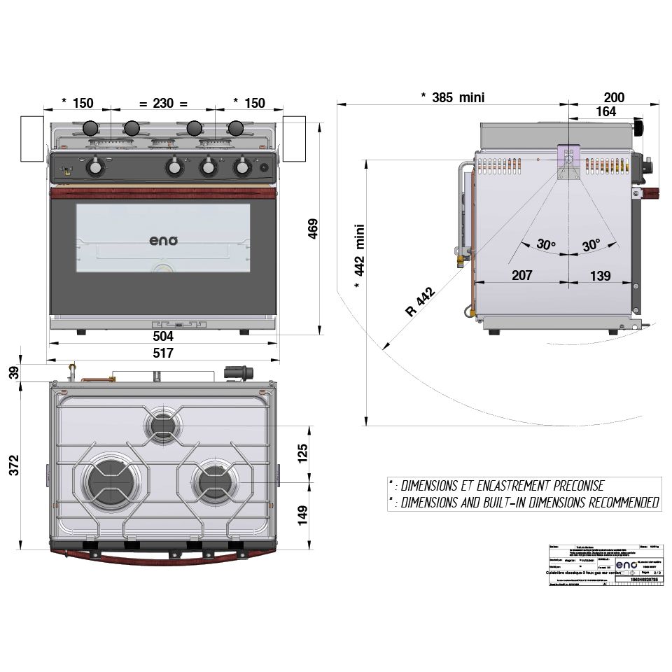 Eno Grand Large 3 stoves with grill