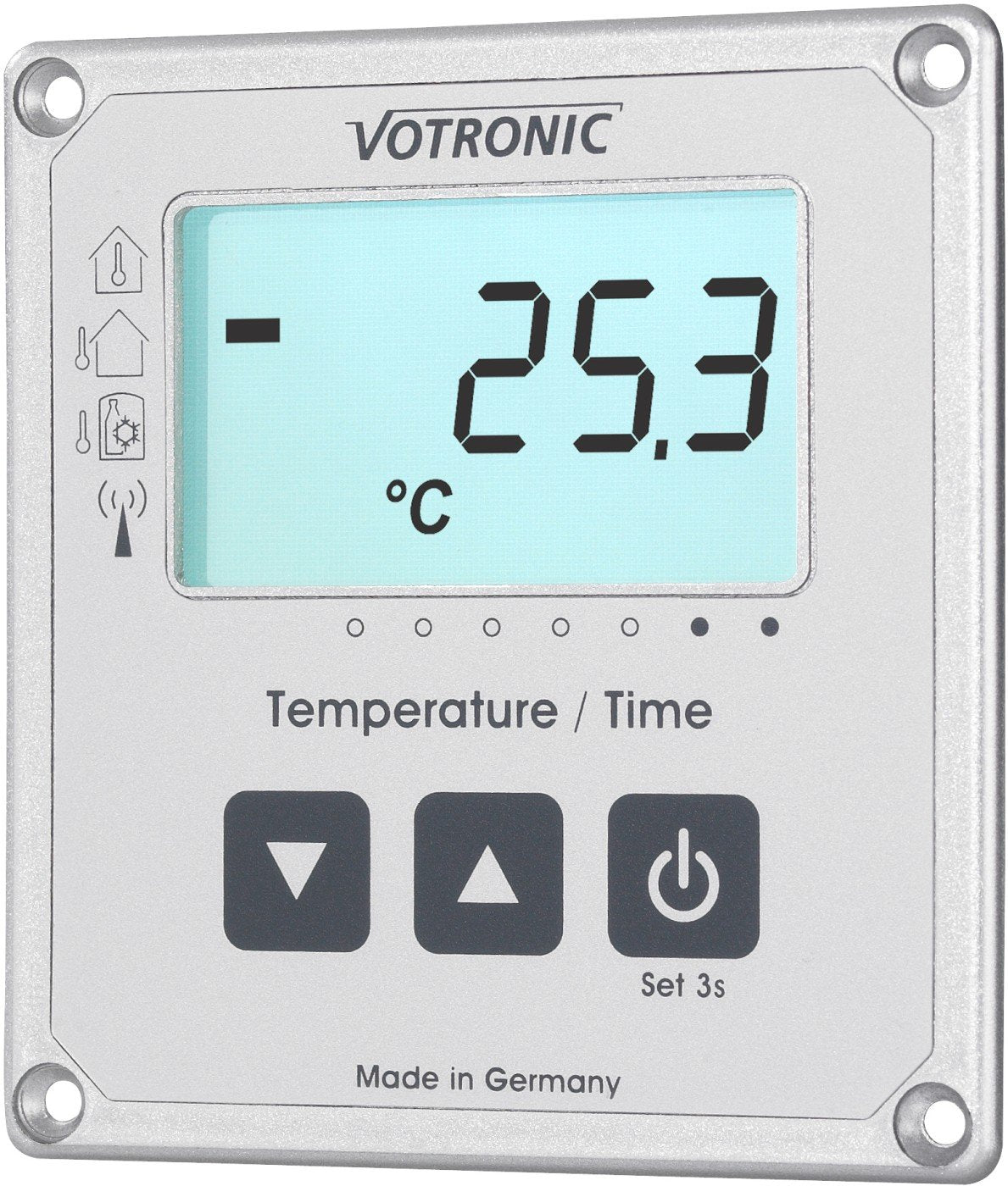 VOTRONIC LCD-Thermometer / Uhr S mit Extern-Sensor