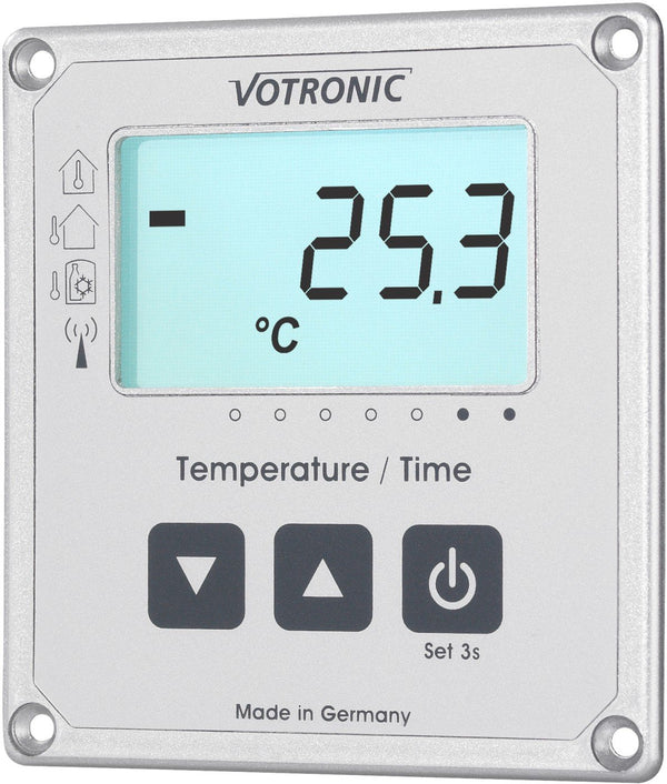 VOTRONIC LCD-Thermometer / Uhr S mit Extern-Sensor