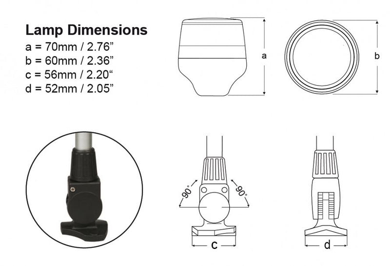 Hella 2SM NaviLED 360 Compact Rundum-Navigationsleuchte mit Schwenkfuß