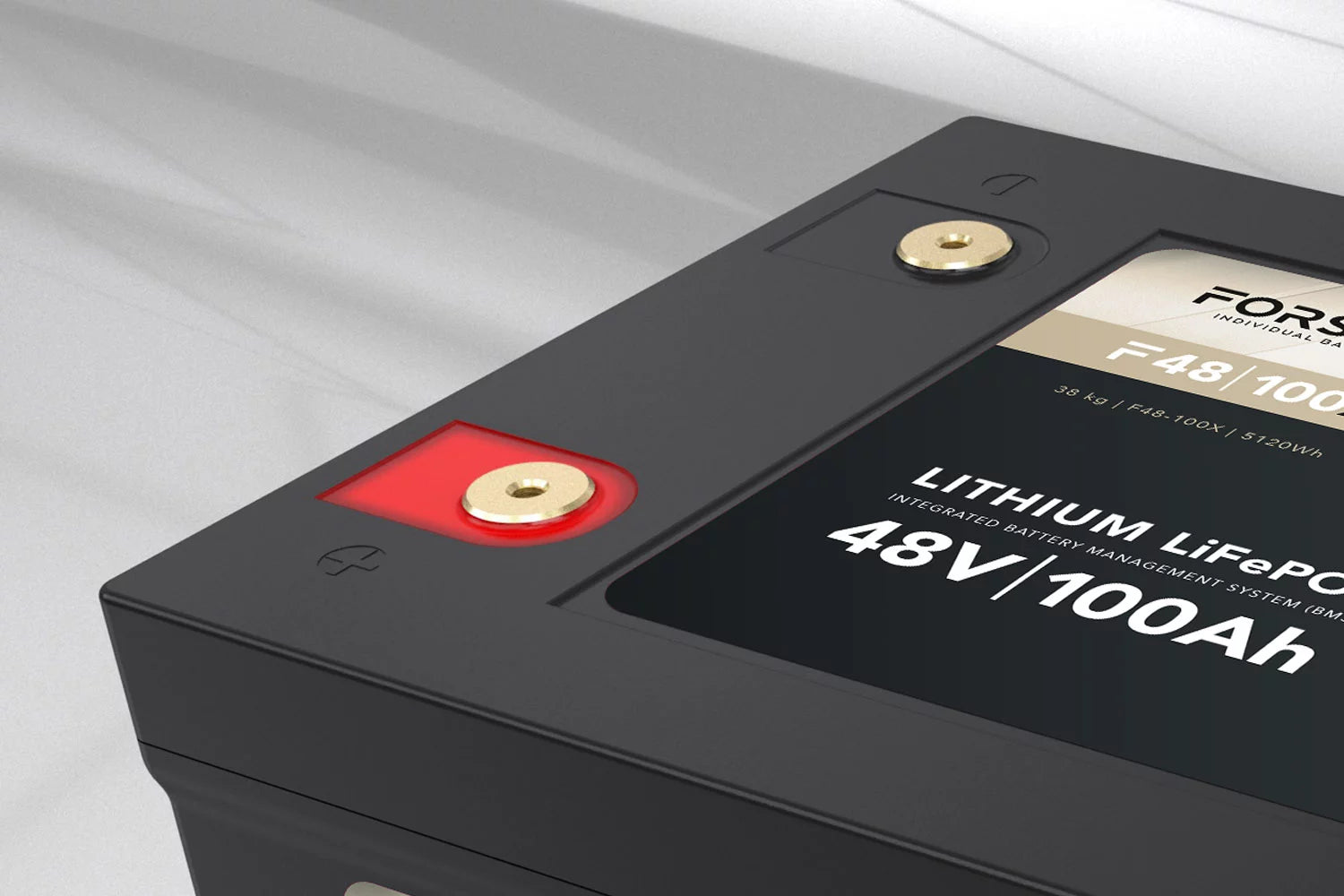 Forster 51.2V Lithium 100Ah Lifepo4 Premium Battery | 200A BMS 2.0 | 500a Bluetooth Mess-Shunt | 5120Wh | IP67