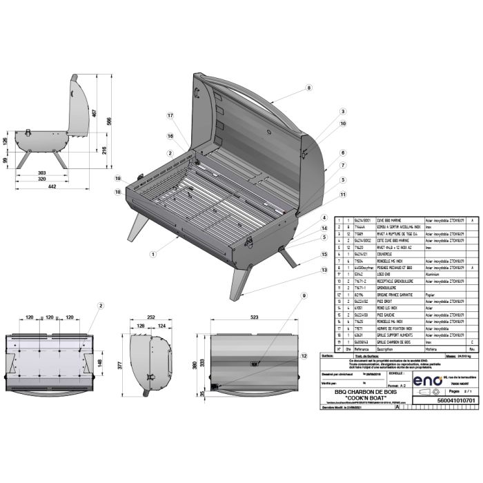 Eno NOMAD BBQ Holzkohle-Grill