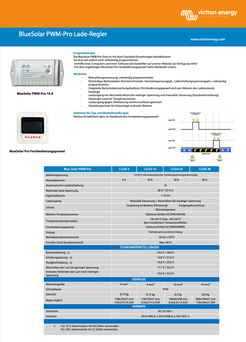 Victron BlueSolar PWM-Pro 12/24V-30A Solarregler