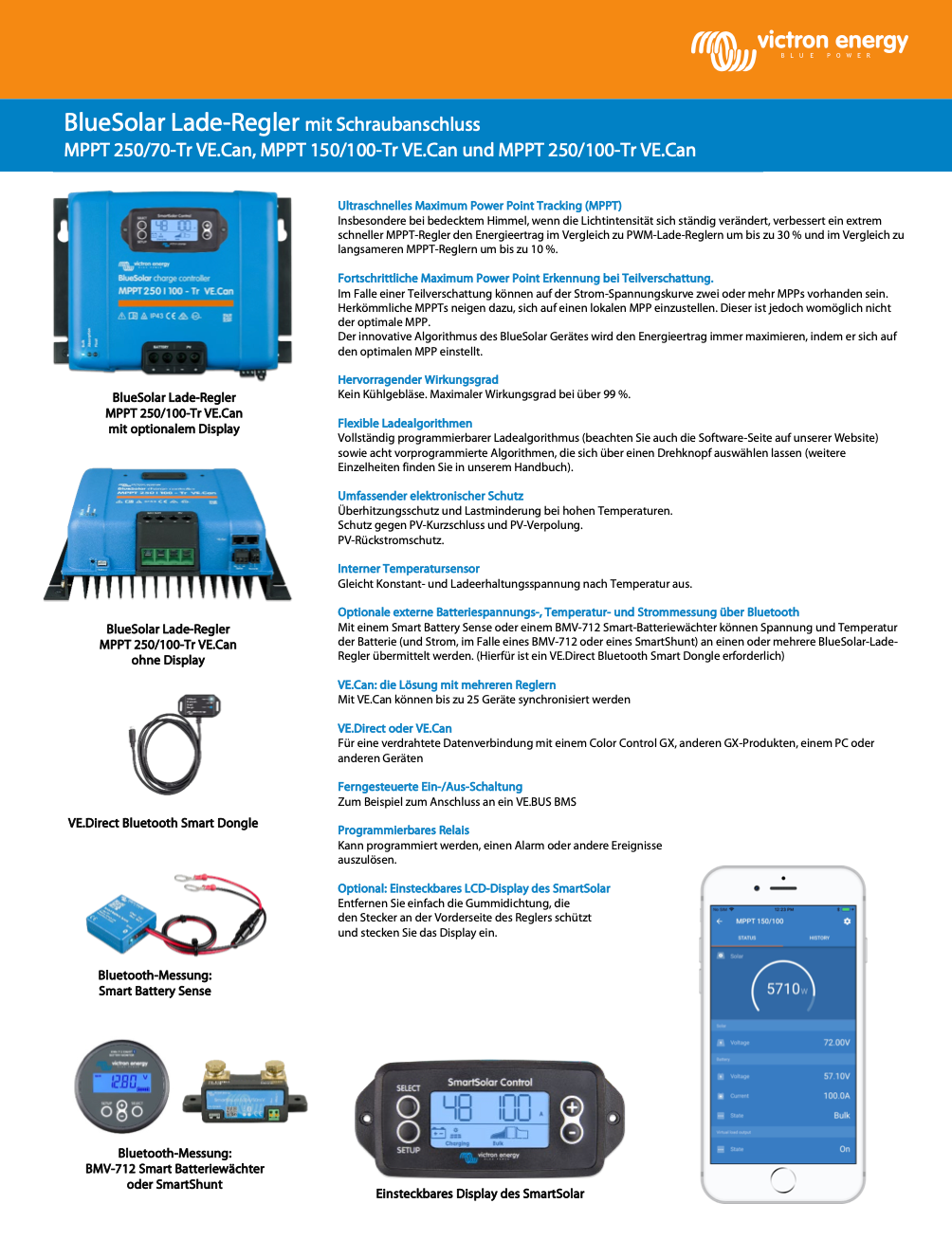Victron BlueSolar MPPT 250 /70-Tr VE.Can