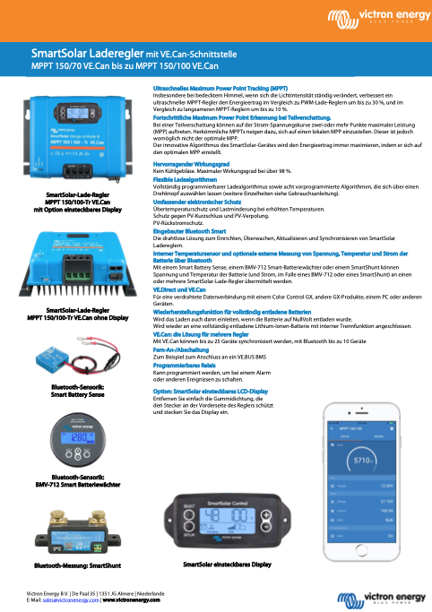 Victron SmartSolar MPPT 150/100-Tr charge controller VE.Can