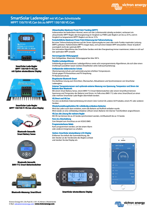 Victron Smartsolar MPPT 150/100-MC4 VE.CAN