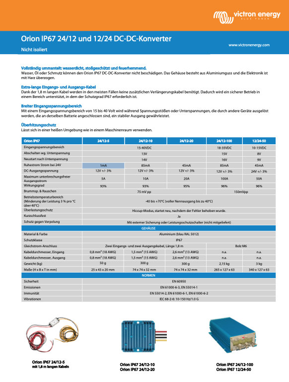 Copy of Victron Orion IP67 12/24-50 (1200W) #1