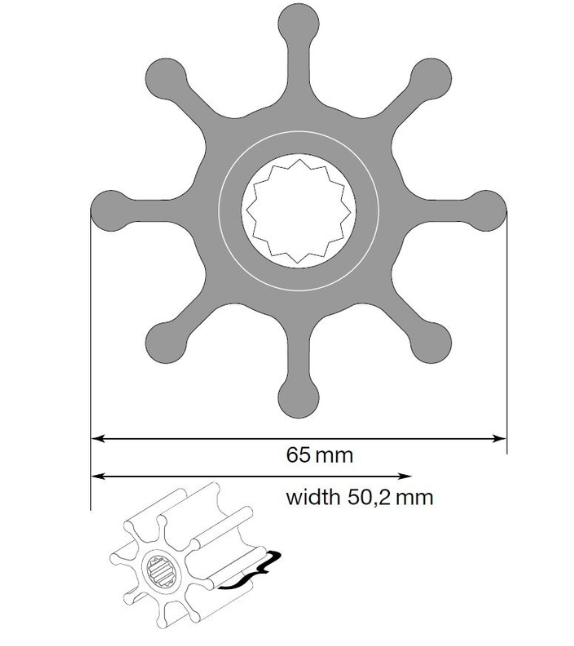 Johnson Impeller für F7 Pumpe, MC97/EPDM