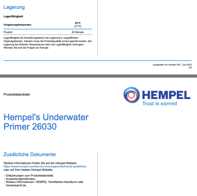 Hempel´s Underwater Primer Grey, 0,75l