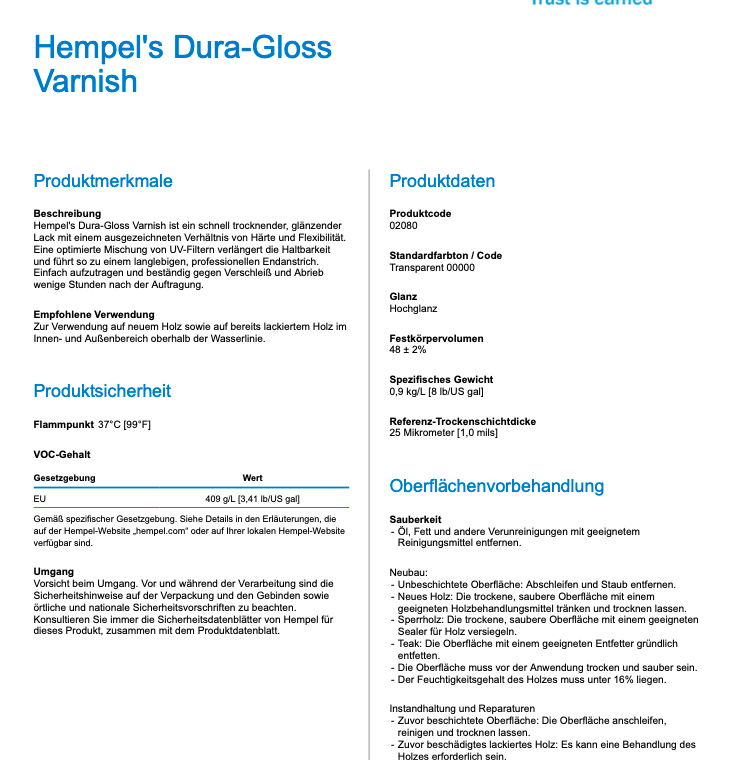 Hempel's Dura-gloss Varnish 0.75l