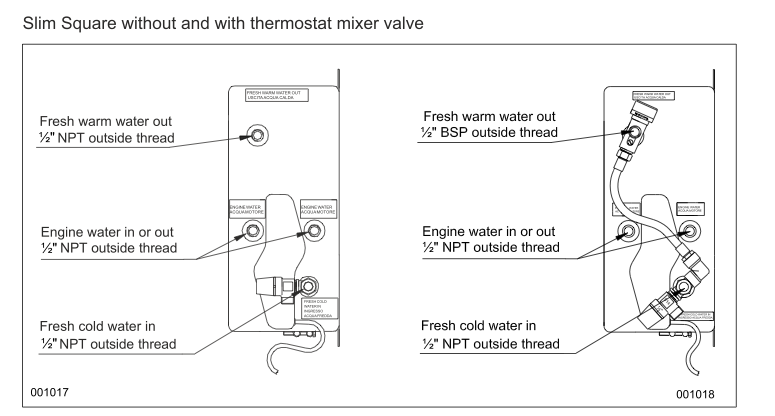 Isotherm Square 16 Boiler + Mischv. 230V/750W