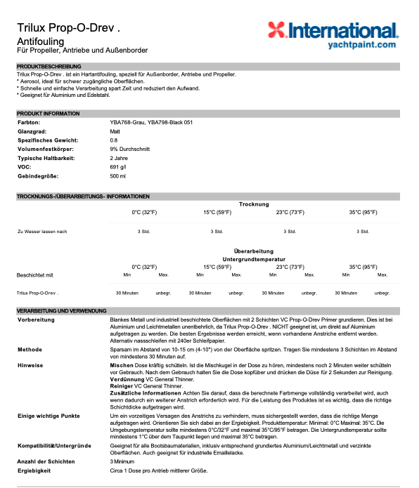 International Trilux Prop-O-Drev Grau 500ml