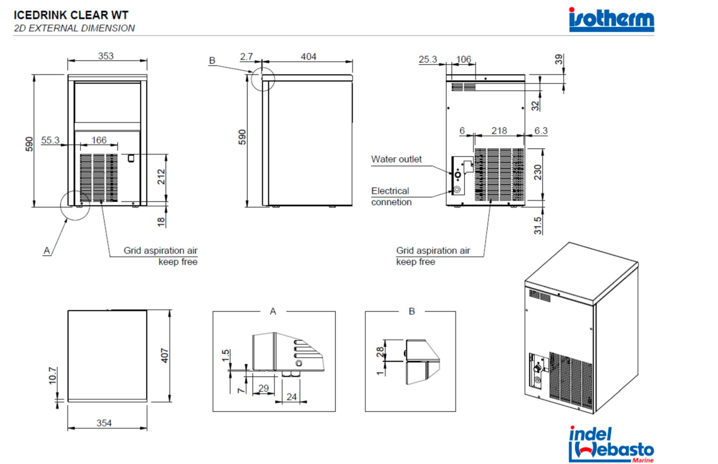 ISOTHERM ICEDRINK Clear 230V/50Hz ice cubes