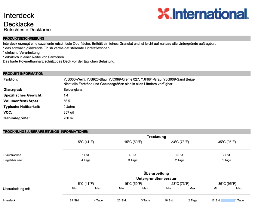 International Interdeck weiß, 750ml