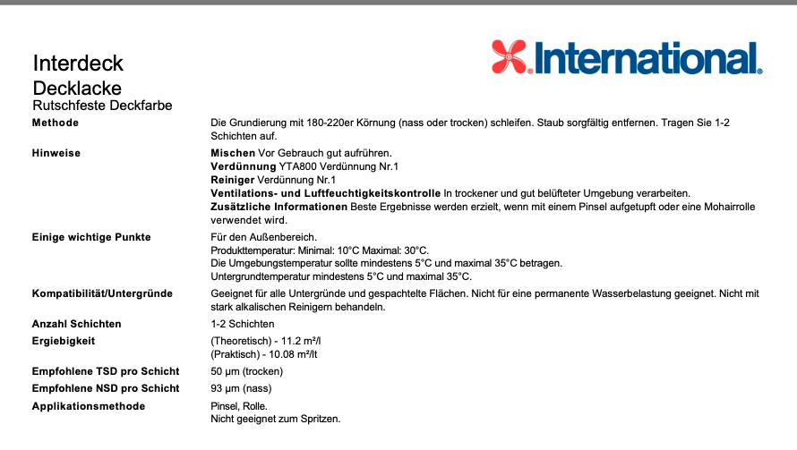 International Interdeck cremefarben, 750ml