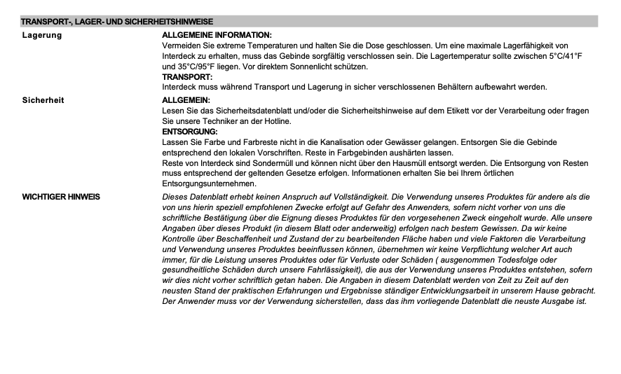 International Interdeck cremefarben, 750ml