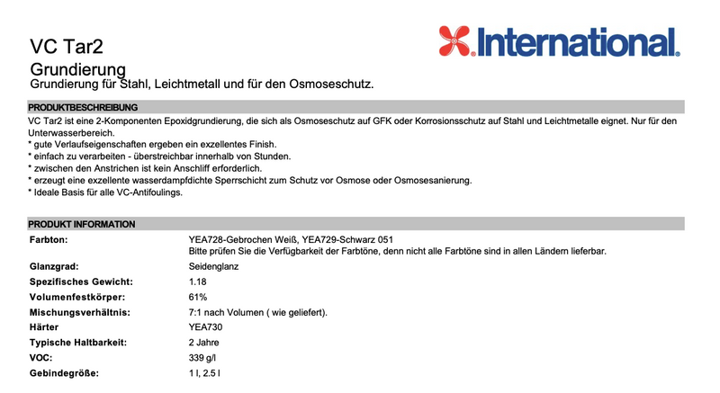 International VC TAR2  gebrochen weiß 2,5l