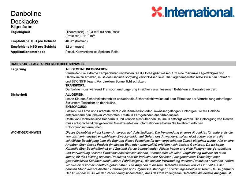 International Danboline white, 2.5l