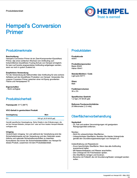 Hempel's Conversion 2K Primer 45441 including hardener, 2.5l