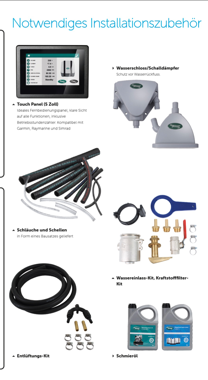 WhisperPower A-Bausatz Wartung M-GV 6/ 8/10/12 Piccolo//Piccolo GV2 / GV3 - Marine