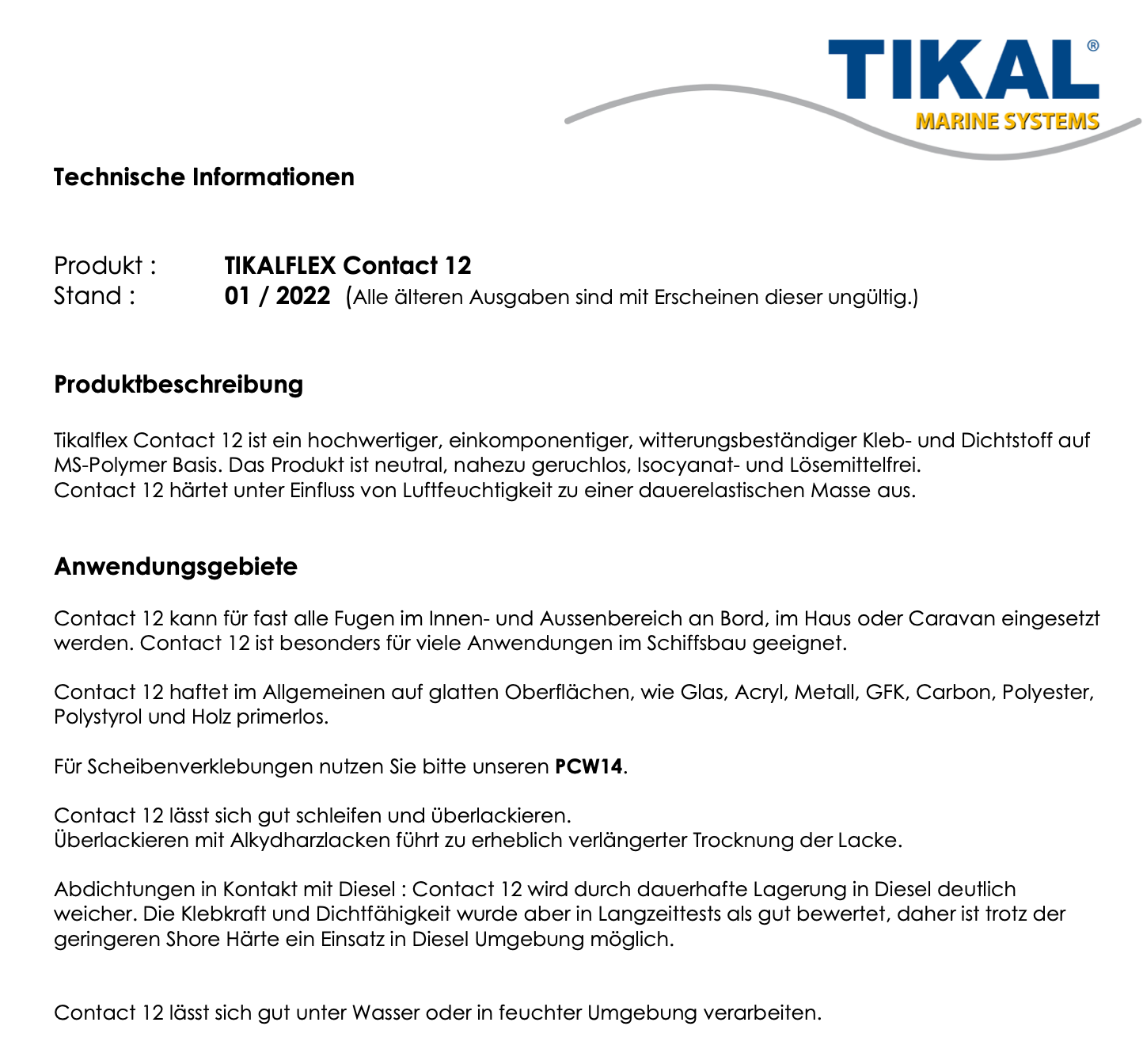 Tikalflex Contact12 Universal Kleber, schwarz, 290ml Kartusche