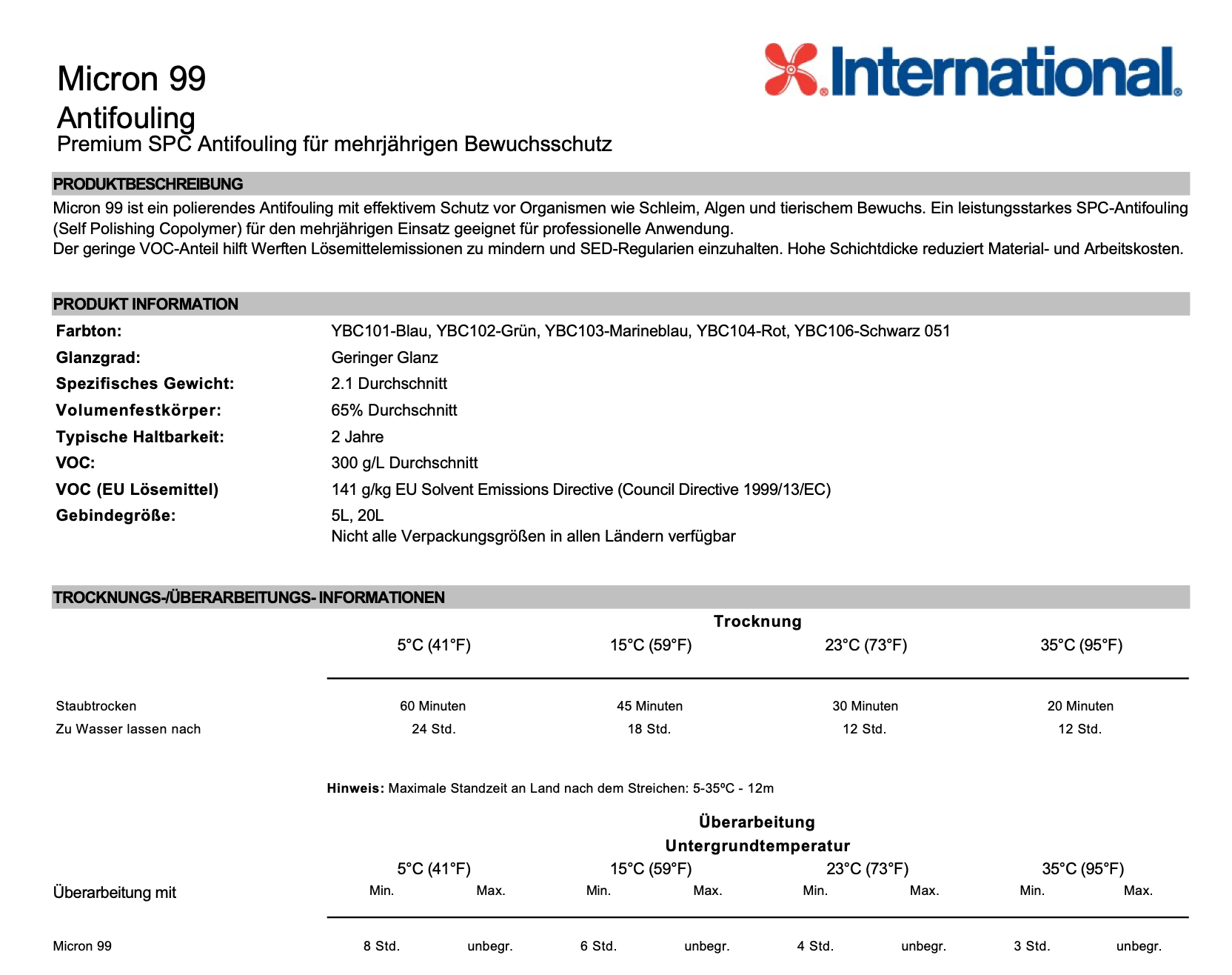 International Micron 99 rot, 20l