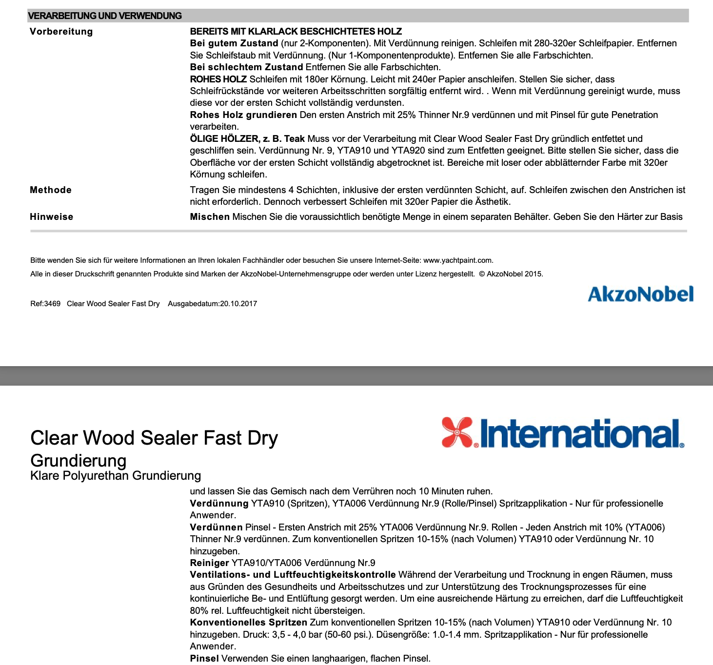 International Clear Wood Sealer, Härter 5l, 2 Komponenten