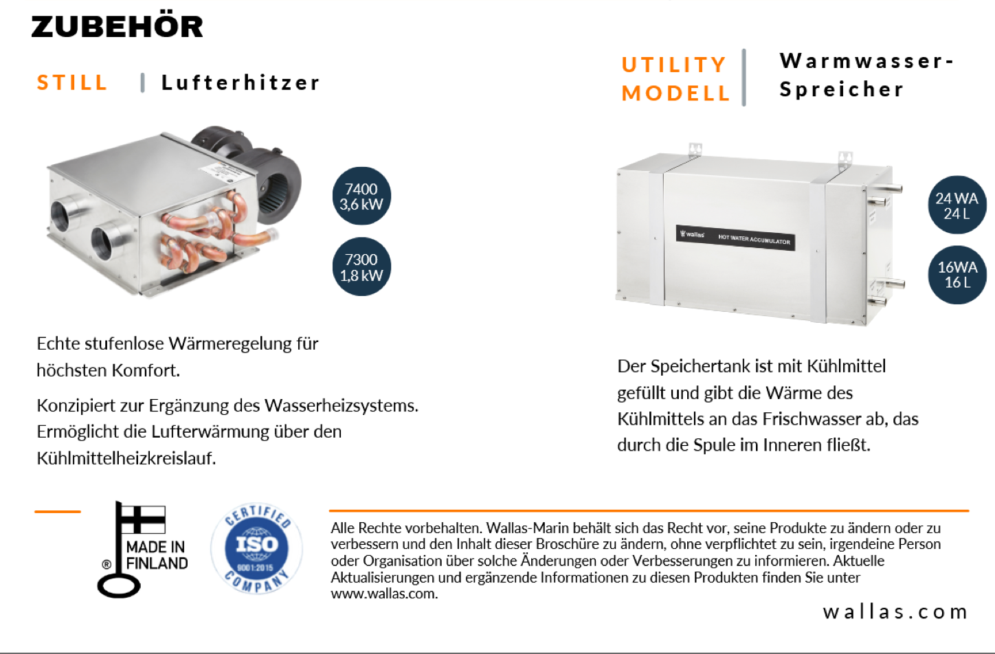 Wallas Viking Water 30, Warmwasserbereiter