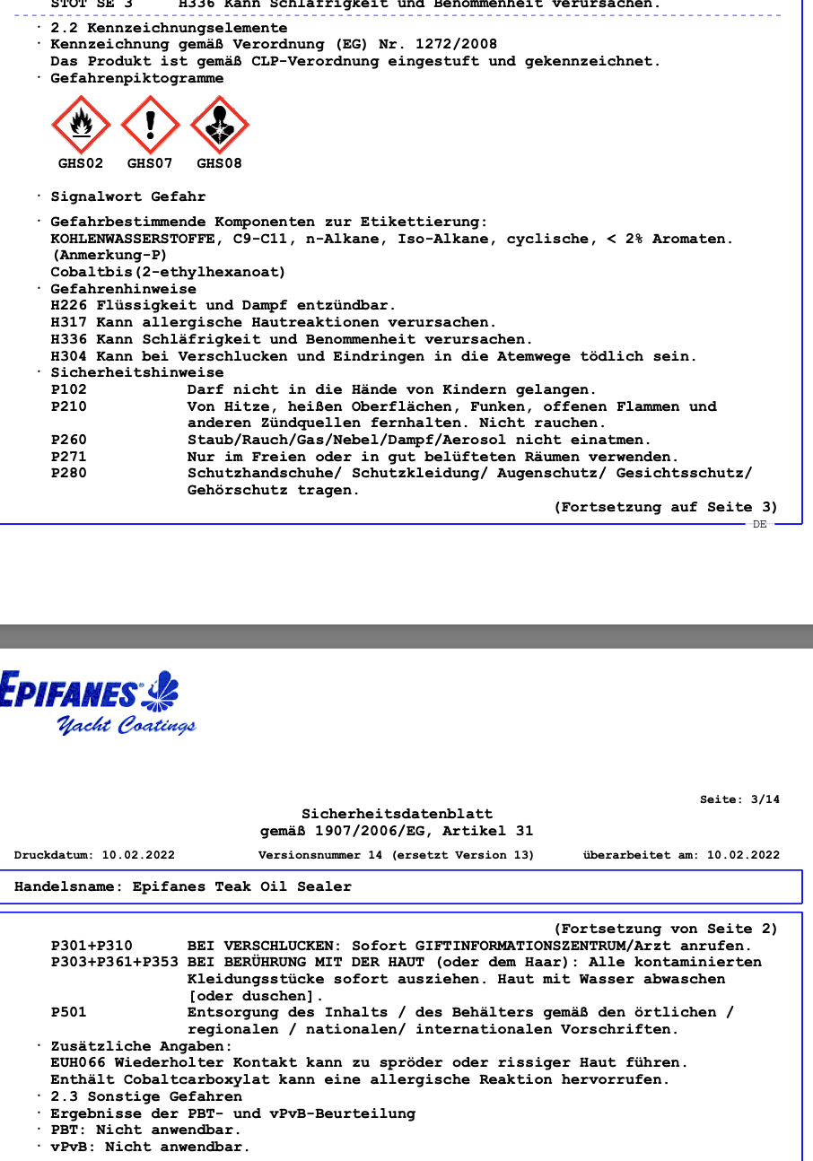 Epifanes Teak Oil Sealer, 1l