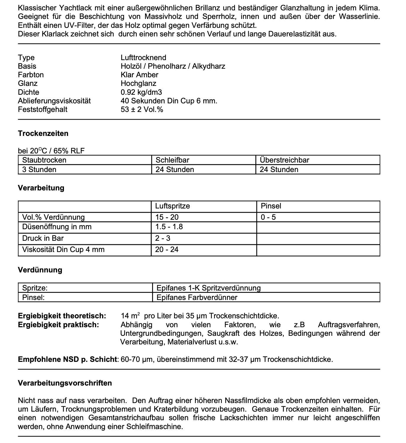 Epifanes Bootslack klar, 1l