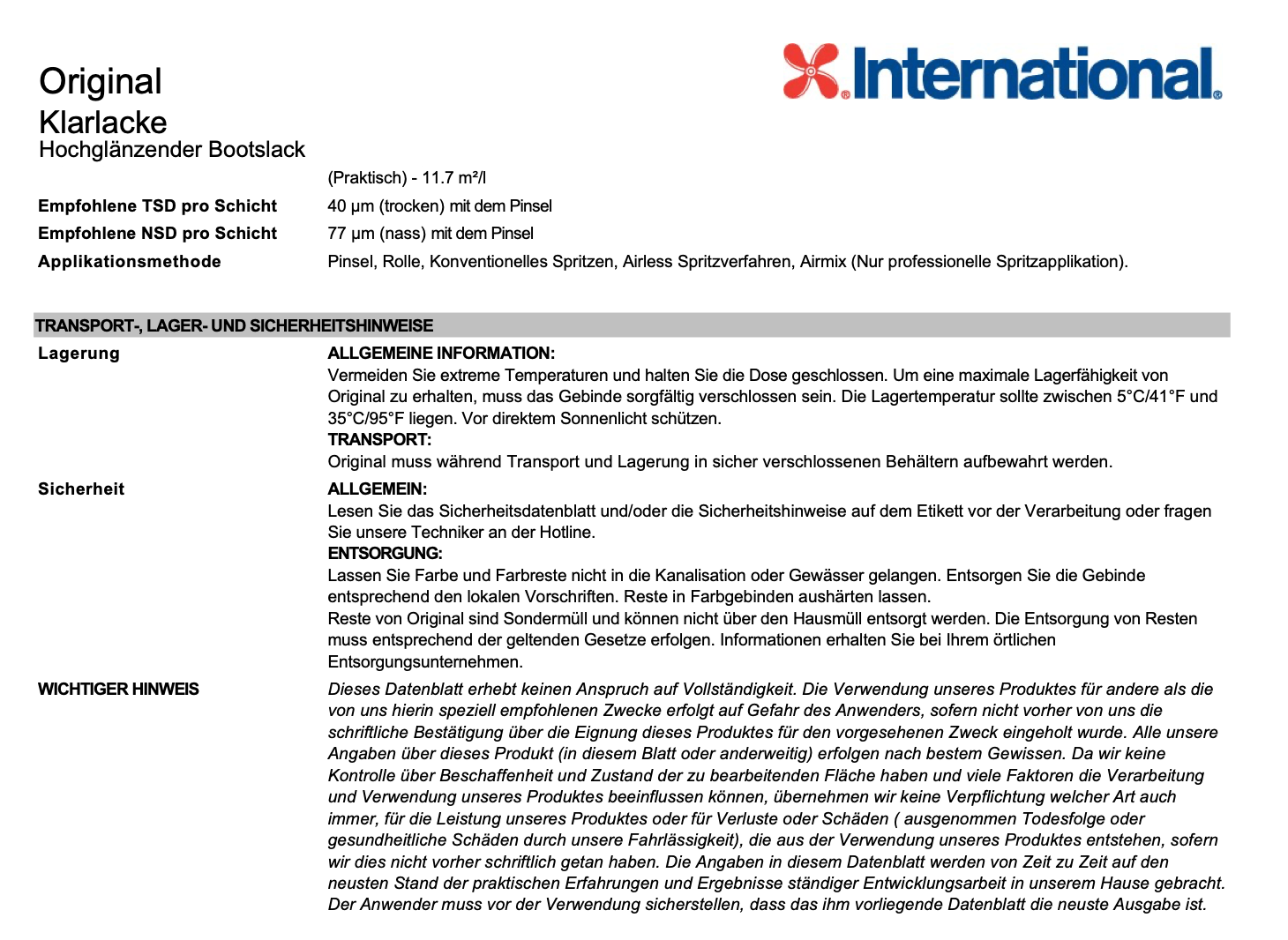 International Original Klarlack2,5l