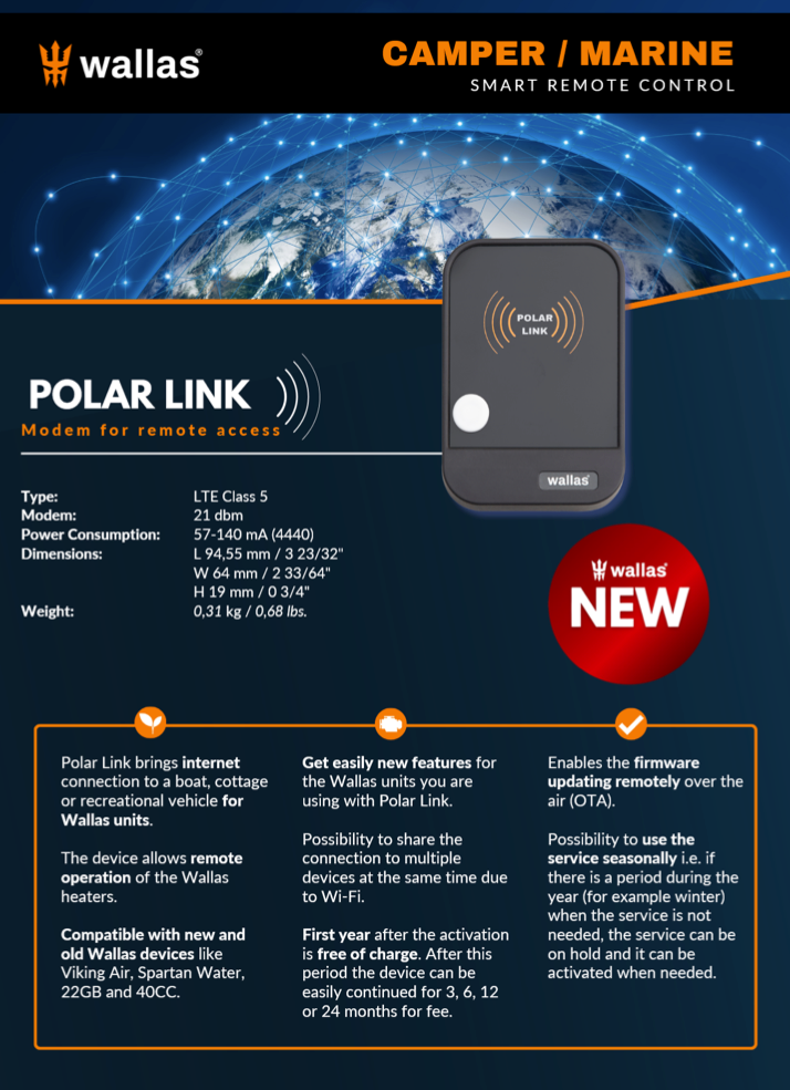Wallas Polar Link für XP400/401 Remote-Modem für Spartan & Viking (50SPARTAN, 30VIKING)