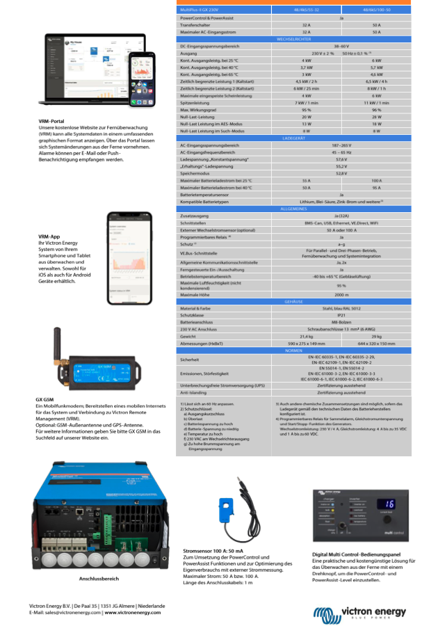 Victron MultiPlus-II 48/6k5/100-50 GX