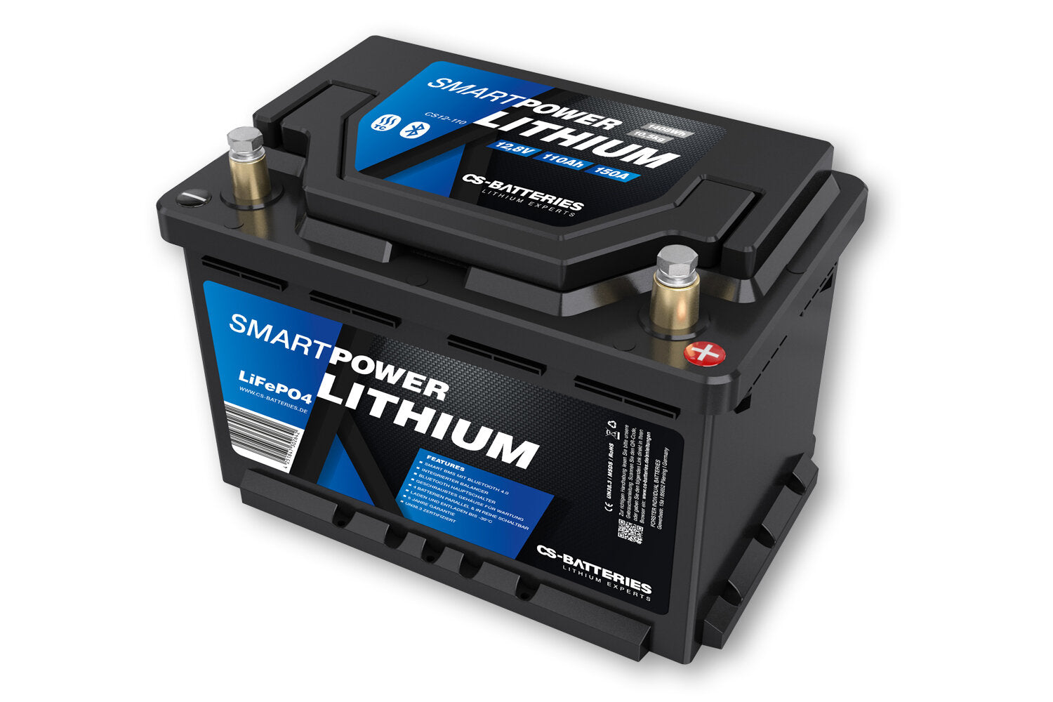 Copy of CS 100AH ​​| 12.8V | 1280Wh | Smart Power Lithium Lifepo4 Battery with Bluetooth 4.0 | Integrated 100a-200a BMS #1