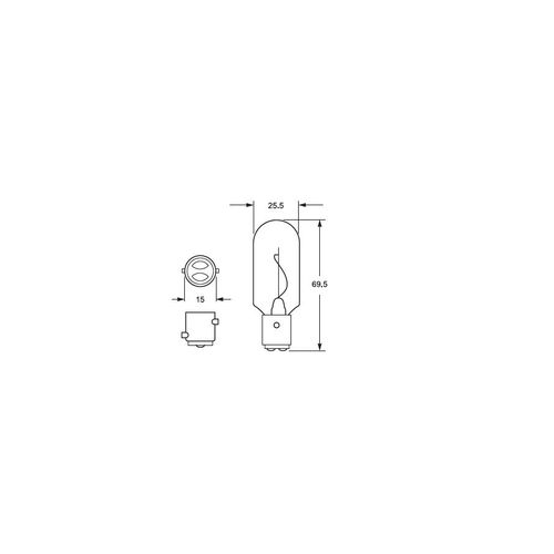 Hella light lamp Bay15d, 24V/25W for navigation lanterns