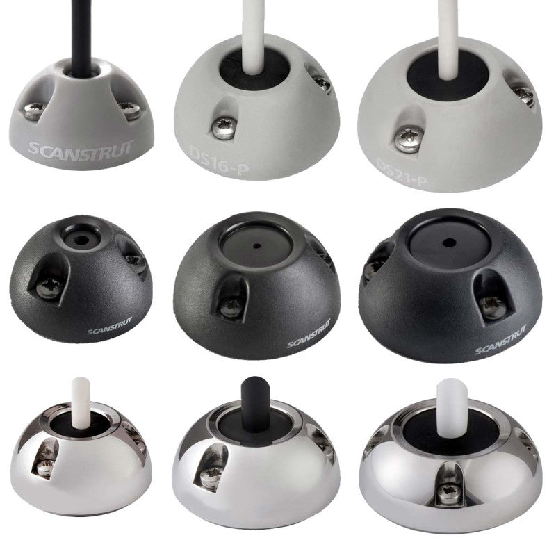 Scanstrut Kabeldurchführung, Kunststoff (grau oder schwarz) oder Edelstahl, Ø6mm-Ø40mm, Kabel 2-15mm