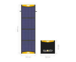Ηλιακή τσάντα 160WP "Big Tiger 160/USB" με σετ 2xUSB και καλωδίου (12V/24V-εύκαμπτη επιφάνεια ETFE)