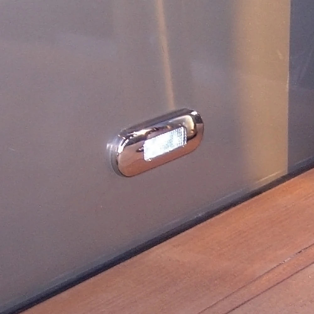 Hella Stufenleuchte Aufbau LED blau - Edelstahlabdeckung