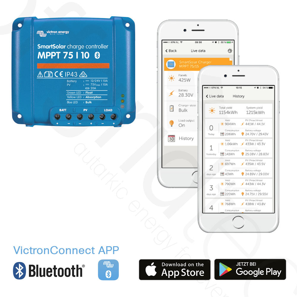 Victron SmartSolar MPPT 75/10 10A 12V 24V solar charge controller