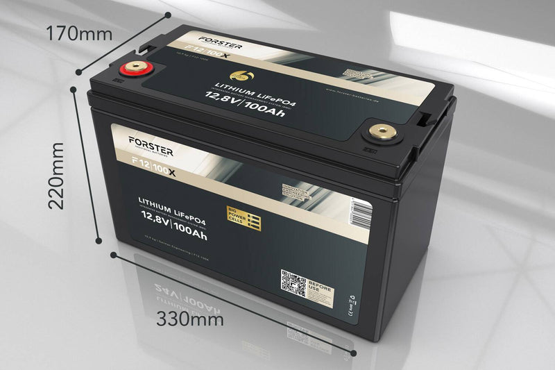Forster 100ah 12.8V LifePo4 Premium Lithium Battery | 200α BMS 2.0 | IP67
