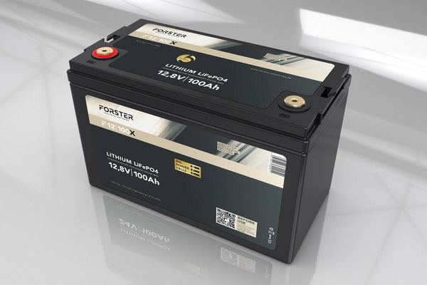 FORSTER 100Ah 12,8V LiFePO4 Premium Lithium Batterie | 200A-BMS-2.0 | IP67