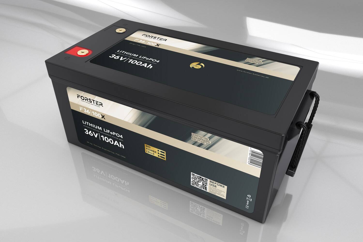 FORSTER 100Ah 38.4V Lithium LiFePO4 Premium Battery 200A-BMS-2.0 3840Wh IP67