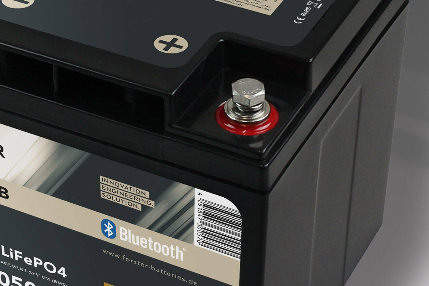 FORSTER 50Ah 12.8V Lithium Fishing Battery | BMS | Smart Bluetooth | IP67
