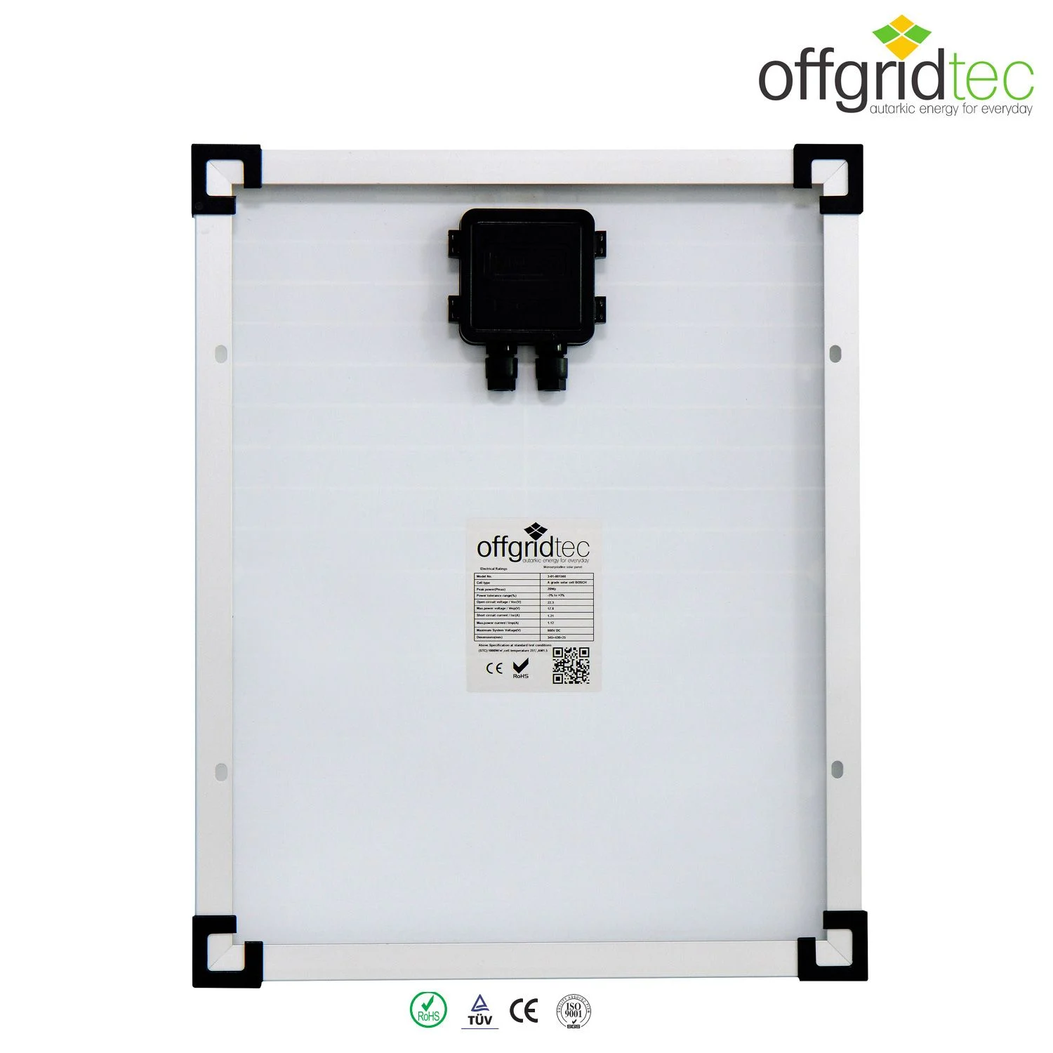 Offgridtec® 20W mono solar panel 12V