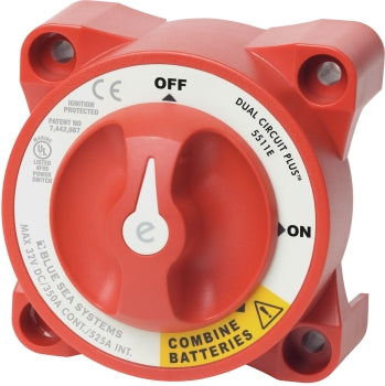 Blue Sea BS 5511e dual circuit plus battery master switch with 3 positions